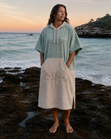 Original Poncho Towel Changing Robe - Sage Khaki / Dune Stone