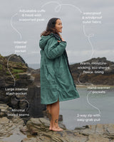Features of a Vivida sherpa weatherproof changing robe Green Map of Dreams