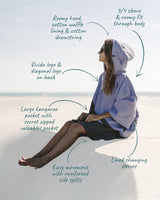 Premium Poncho Towel Changing Robe - Misty Lilac / Olive Grey