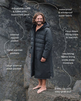 Features of the All Weather Puffer Changing Robe in Fossil Grey