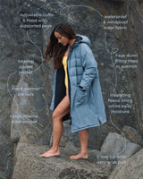 Features of the Vivida All Weather Puffer Changing Robe - Mineral Blue