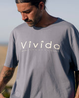 Man wearing a Vivida Lifestyle Classic Tee T-Shirt Celestial Blue 