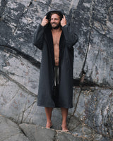 All Weather Sherpa Changing Robe - Fossil Grey with hood