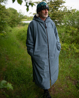 Lead_men2  walking in the Vivida All Weather Sherpa Changing Robe blue