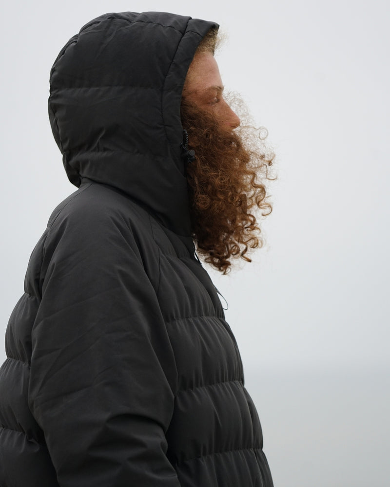 Lead_women2 -Details of the Vivida All Weather Waterproof Puffer Robe - Fossil Grey