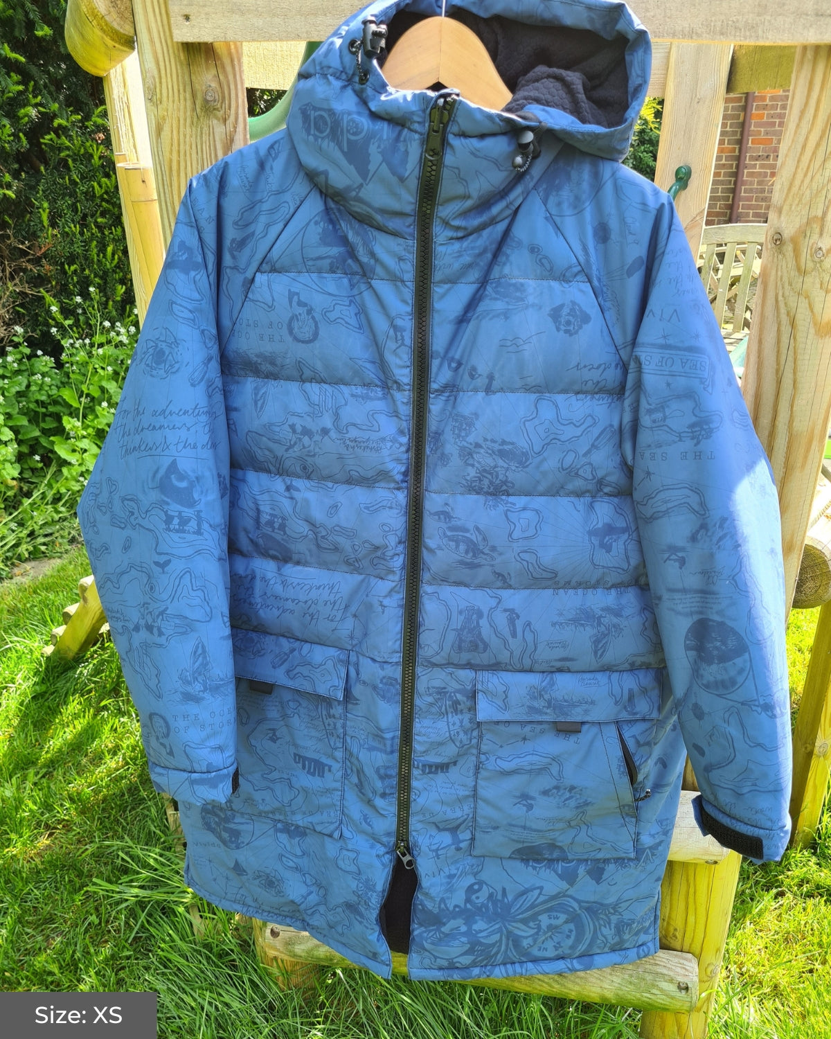 Sample All Weather Puffer Changing Robe - Mid Blue Map of Dreams ...
