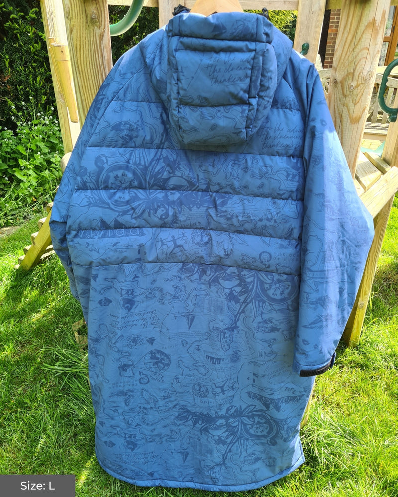 Sample All Weather Puffer Changing Robe - Mid Blue Map of Dreams ...