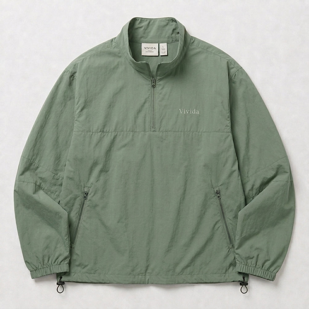 Anywhere Lightweight Half-Zip Jacket | Mineral Green – Vivida